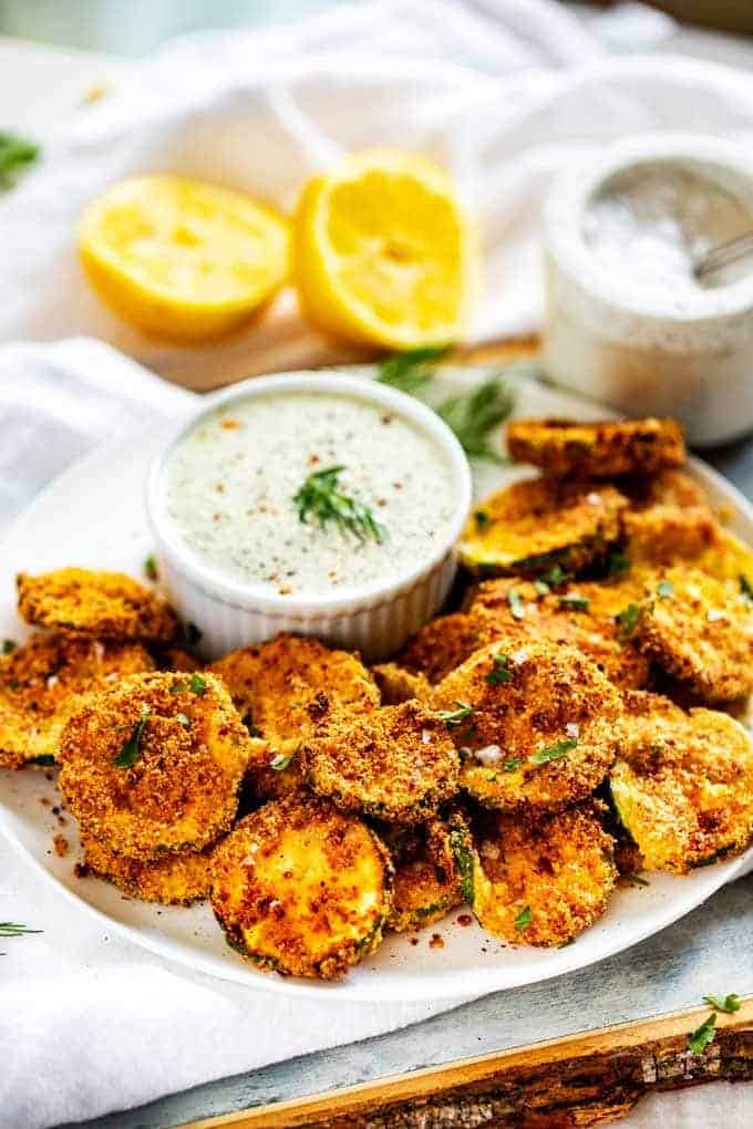 Keto Zucchini Chips - Air Fryer Or Oven Baked!