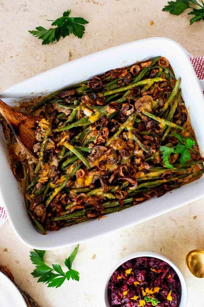 Keto Green Bean Casserole - Low Carb Holiday Side - Kicking Carbs