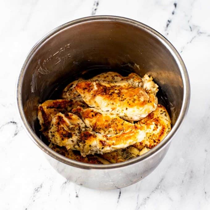 Photo of Italian Chicken in the Instant Pot.