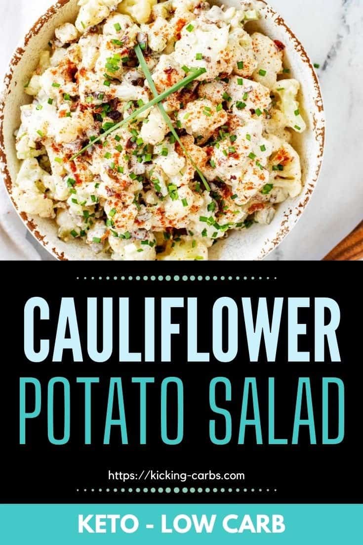 Keto Potato Salad with Cauliflower - Kicking Carbs